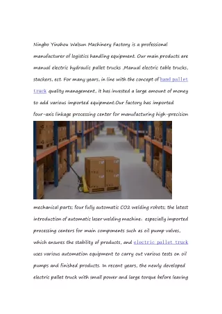 Ningbo Yinzhou Walsun Machinery Factory