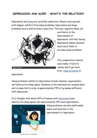 depression and sleep what s the relation