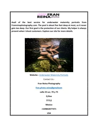 avail of the best service for underwater