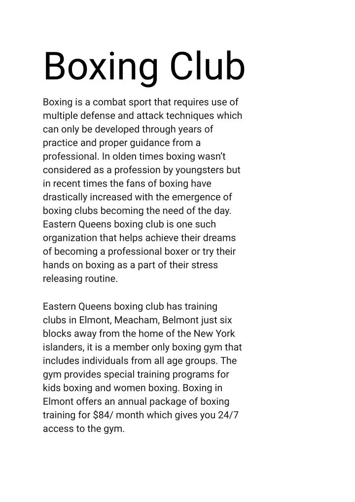 boxing club