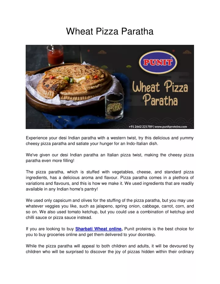 wheat pizza paratha