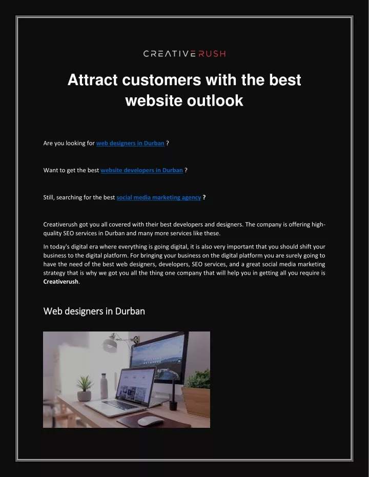 attract customers with the best website outlook