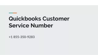 Quickbooks Customer Service Number  1 855-350-9283