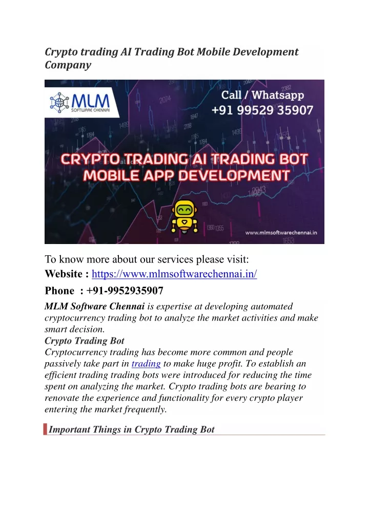 crypto trading ai trading bot mobile development