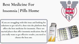 Best Medicine For Insomnia | Pills Home