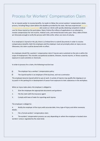 process for workers compensation claim