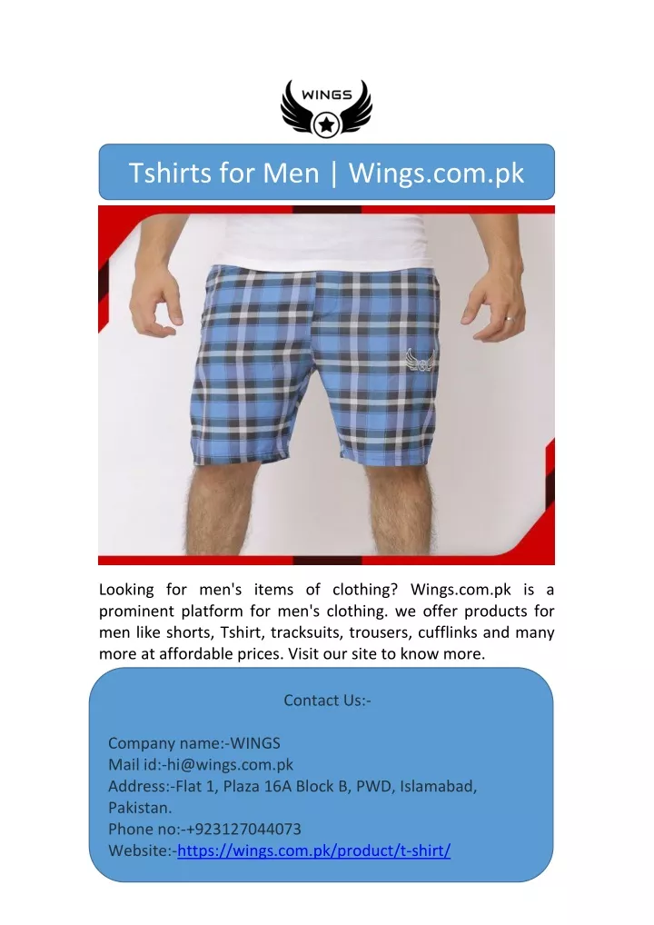 tshirts for men wings com pk