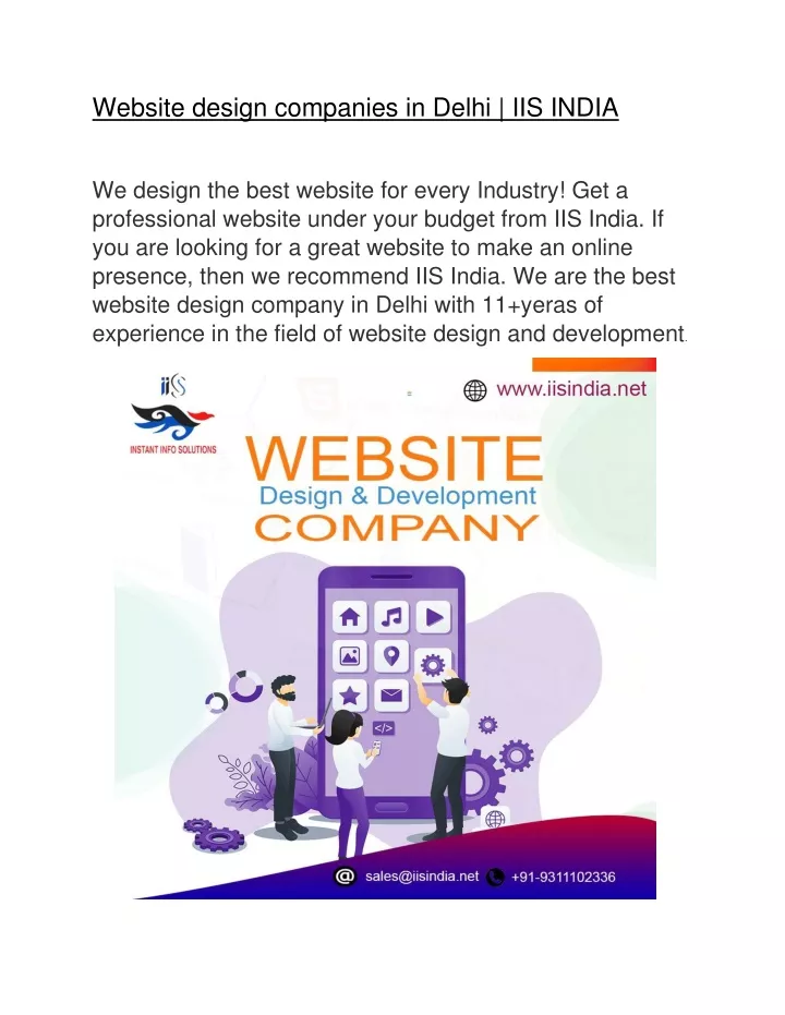 website design companies in delhi iis india