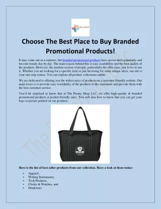 Buy Branded Promotional Products- The Promo Shop