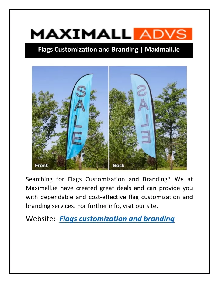 flags customization and branding maximall ie