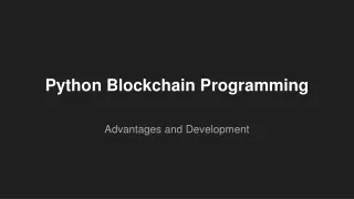 python blockchain programming
