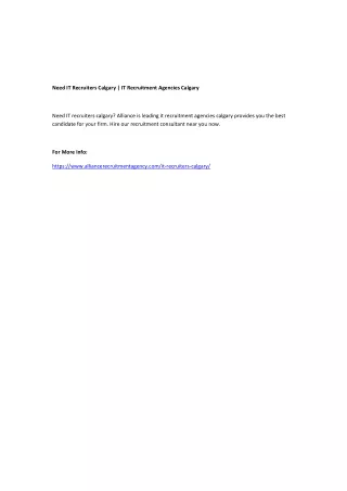 need it recruiters calgary it recruitment