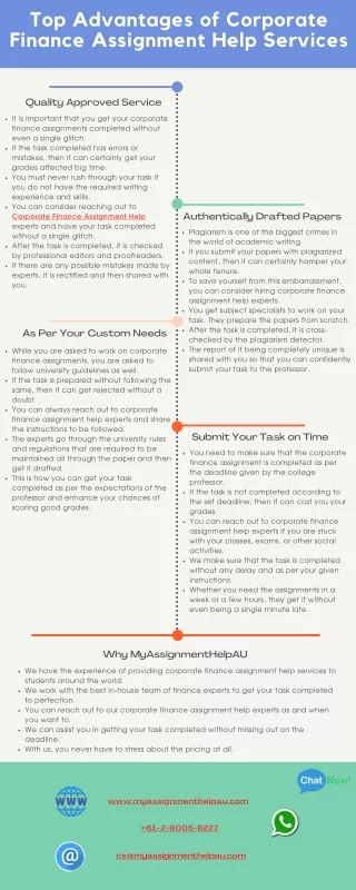 top advantages of corporate finance assignment
