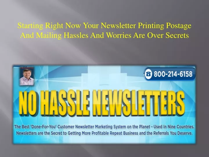 starting right now your newsletter printing