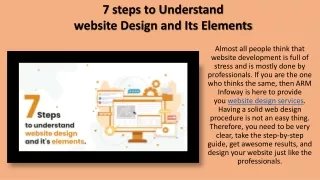 7 steps to Understand website Design and Its Elements