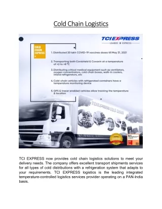 cold chain logistics cold chain logistics