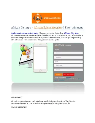 african gist app african talent website