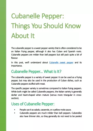 cubanelle pepper cubanelle pepper things