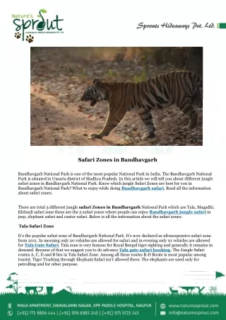 Bandhavgarh Jungle Safari | Safari Zones in Bandhavgarh - Nature's Sprout