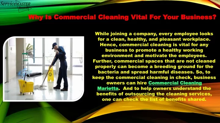why is commercial cleaning vital for your business