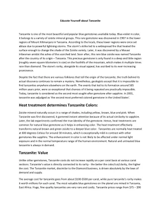 educate yourself about tanzanite