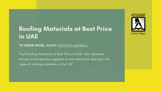 Roofing Materials at Best Price in UAE