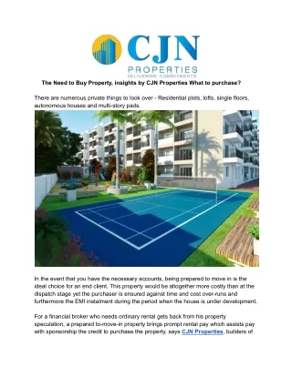 the need to buy property insights
