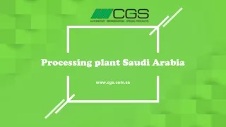 Processing plant Saudi Arabia