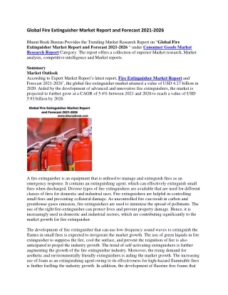 global fire extinguisher market report