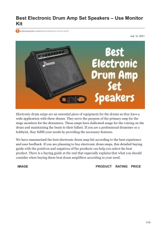 audiospeaks.com-Best Electronic Drum Amp Set Speakers  Use Monitor Kit