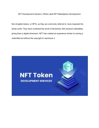 NFT Development Solution _ White Label NFT Marketplace Development