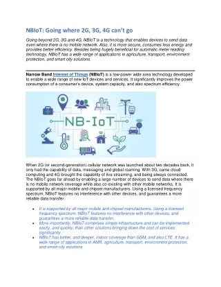 NBIoT: Going where 2G, 3G, 4G can’t go - Xenius IoT services