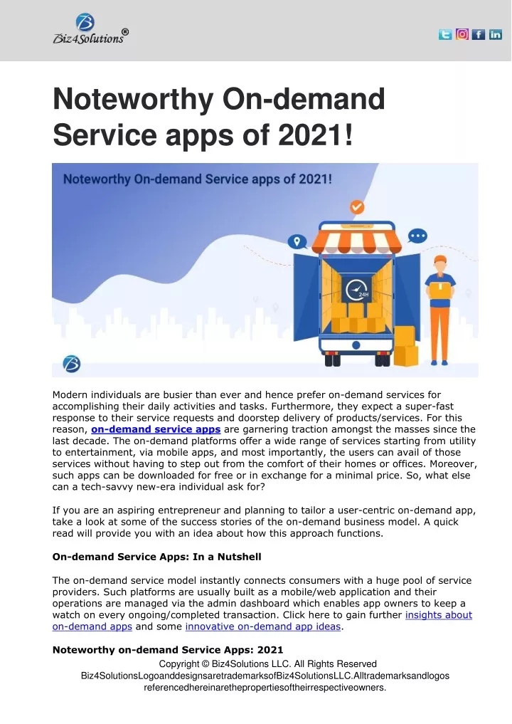 noteworthy on demand service apps of 2021