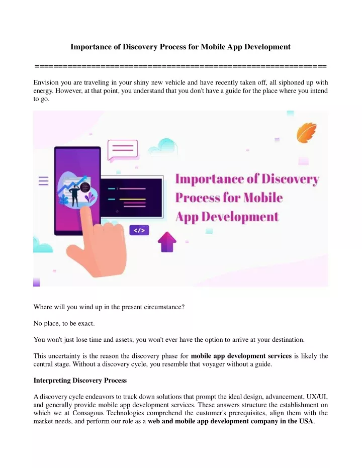 importance of discovery process for mobile