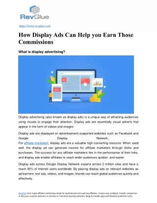 How Display Ads Can Help you Earn Those Commissions