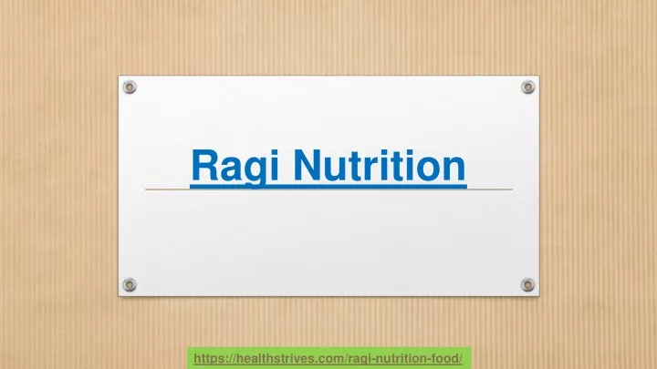 ragi nutrition