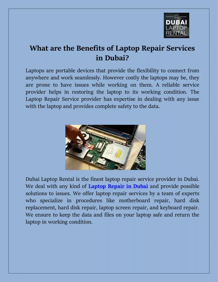 what are the benefits of laptop repair services