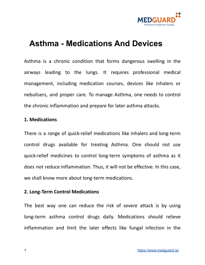 asthma medications and devices
