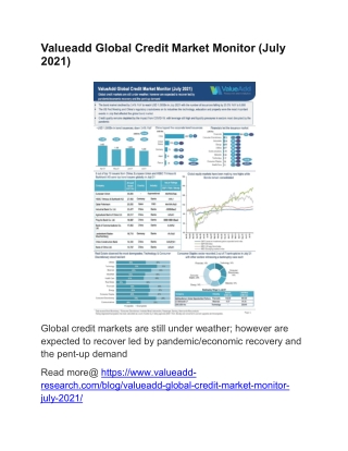valueadd global credit market monitor july 2021