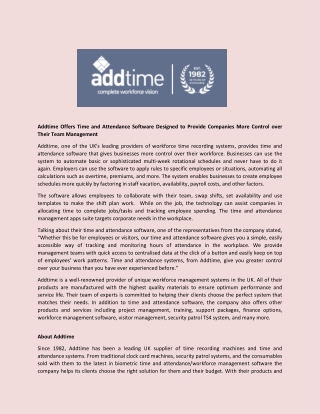 addtime offers time and attendance software
