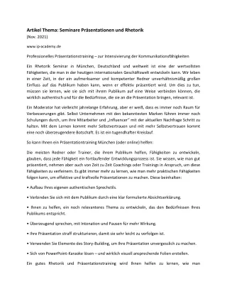 artikel thema seminare pr sentationen