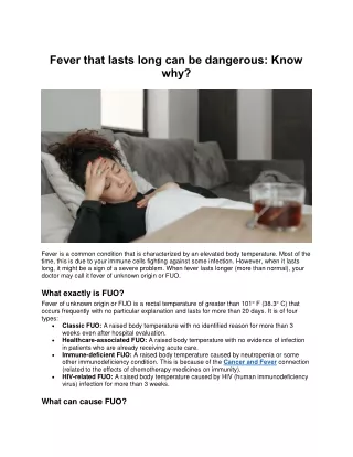 fever that lasts long can be dangerous know why