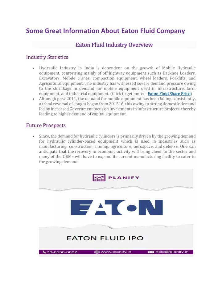 some great information about eaton fluid company