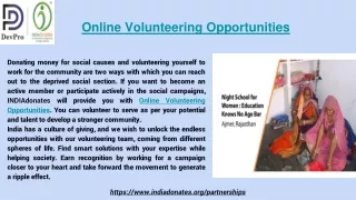 INDIAdonates- Online Volunteering Opportunities