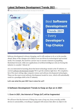 Latest Software Development Trends 2021