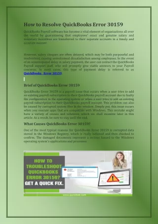 how to resolve quickbooks error 30159