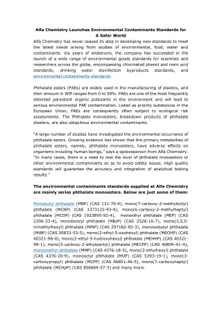 alfa chemistry launches environmental