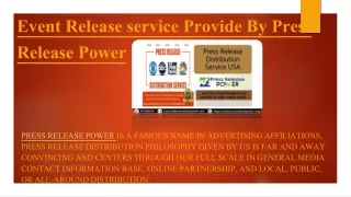 event release service provide by press release power