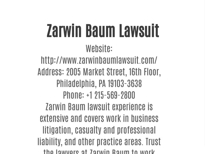 zarwin baum lawsuit website http