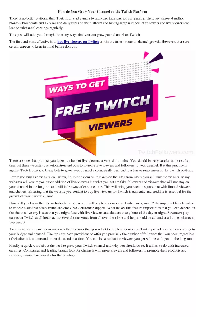 how do you grow your channel on the twitch